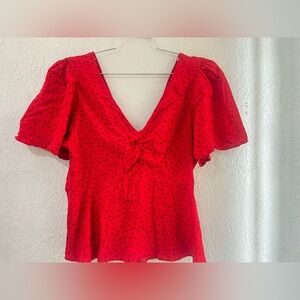 A New Day Red Polka Dot Women's Top size L super cute top